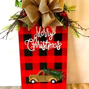 Hand painted Christmas Door Tag